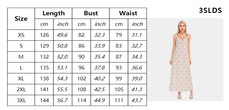 Women's 3D Digital Print Maxi Dress - V-Neck Spaghetti Strap Slim Fit Summer Slip Dress